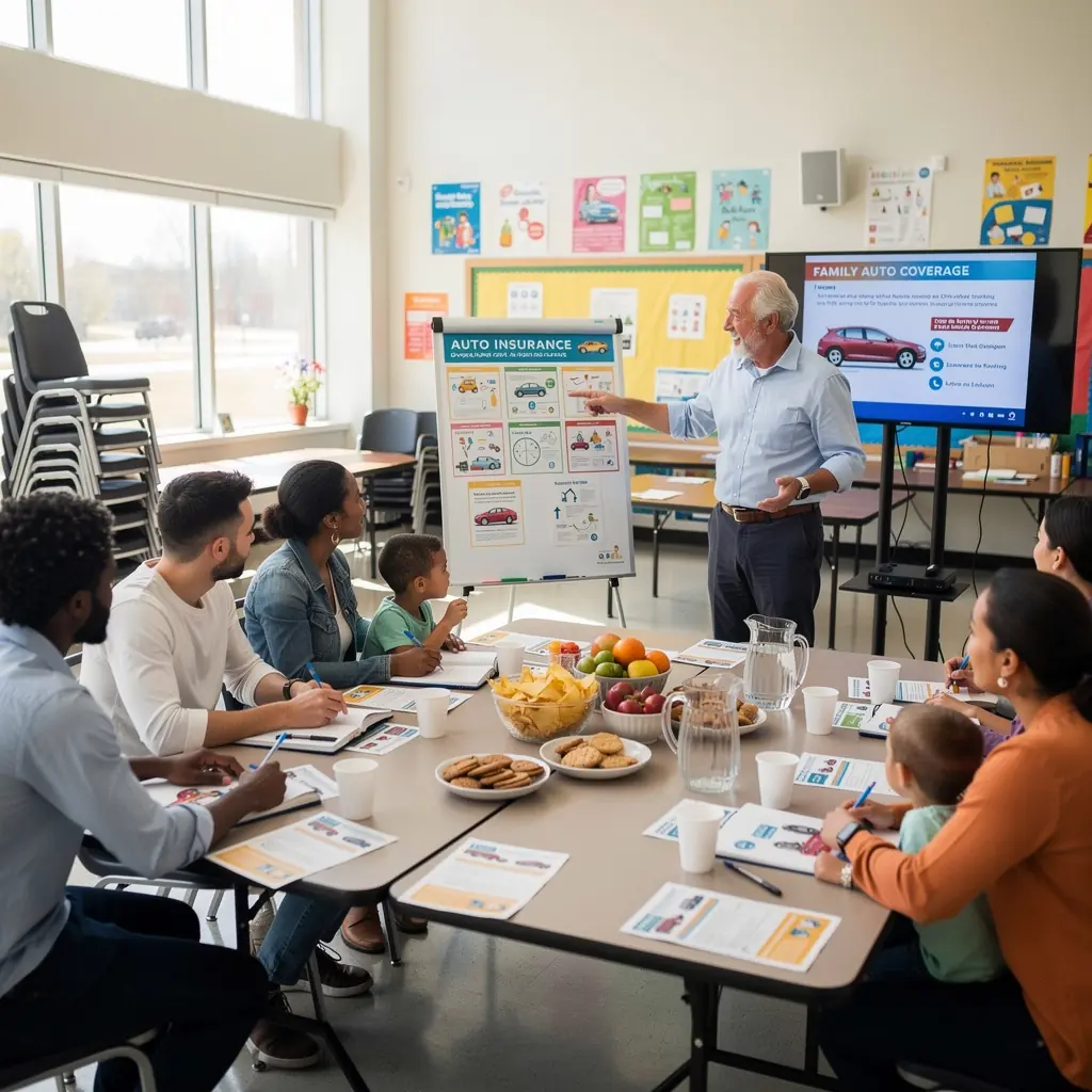 Rodzinne spotkanie z doradcą ds. ubezpieczeń w przyjaznej atmosferze.